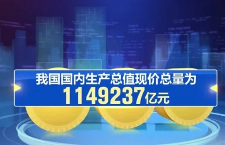 2021年我国GDP最终核实为1149237亿元