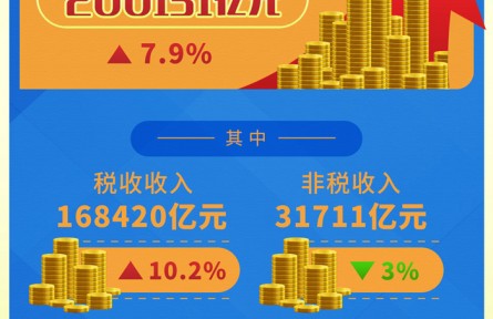 前11个月全国一般公共预算收入同比增长7.9%