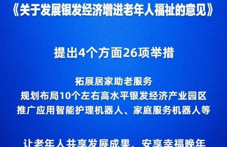 国务院办公厅印发《关于发展银发经济增进老年人福祉的意见》