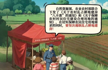全国“土地日”|农村乱占耕地建房“八不准”系列漫画海报