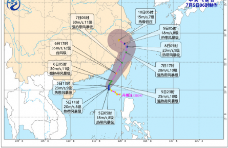 今年第4号台风“丹娜丝”生成 两省启动防台风应急响应