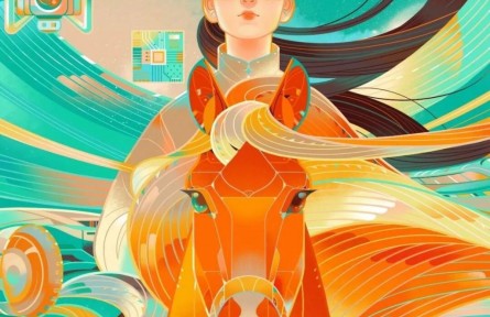 插画故事：驾驭科技奔马，奔向AI未来！