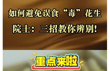 如何避免误食“毒”花生 院士：三招教你辨别！